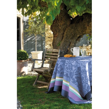 Tissu enduit Provence Bleu lavande Le Jacquard Français