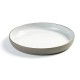 Assiette dessert 20.5cm en porcelaine blanc/gris anthracite, Dusk de Martine Keirsebilck pour Serax