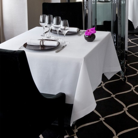 Nappes sur mesure en coton Offre White Natté laize 260cm, Le Jacquard Français