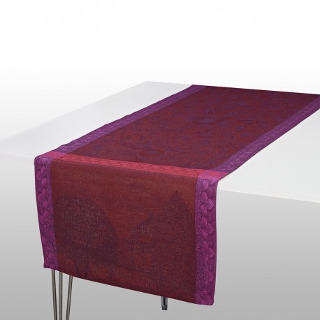 Chemin de table pur lin Symphonie Baroque Opéra, Le Jacquard Français