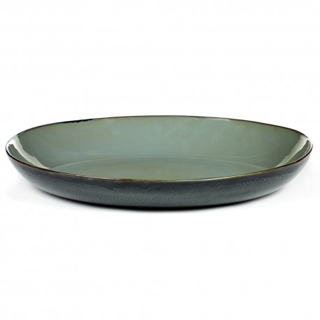 Plat de service 35.5cm grès émaillé Terres de rêves Smokey blue/Dark blue, Serax par Anita Le Grelle