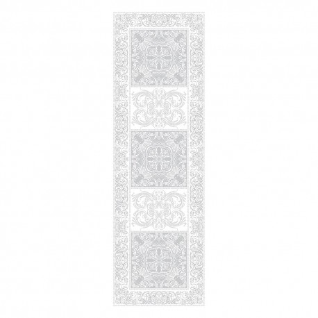 Chemin de table anti tache Alexandrine blanc Neige, Garnier-Thiébaut