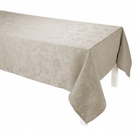 Tissu nappe sur mesure Tivoli Blé pur lin laize 180 ou 245cm, Le Jacquard Français
