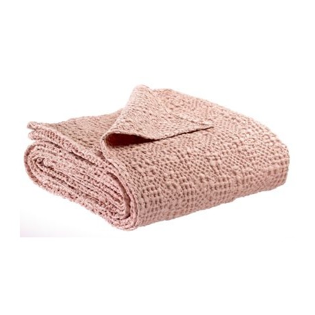 Jeté de lit coton stonewashed Tana Aubépine, Vivaraise