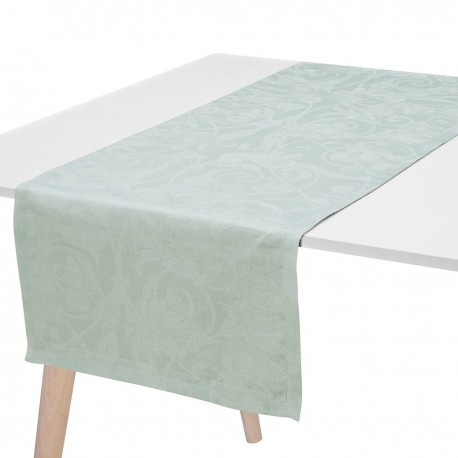 Chemin de table pur lin Tivoli Brume, Le Jacquard Français