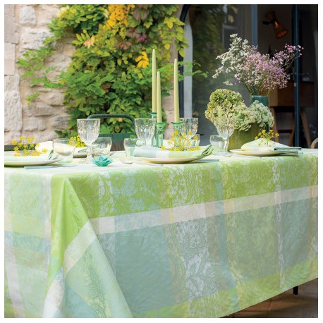 Tissu enduit Mille Dentelles Prairie laize 180cm, Garnier-Thiébaut