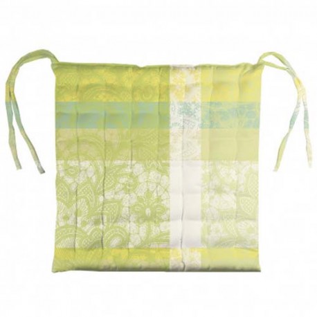 Galette de chaise Mille Dentelles Prairie, Garnier-Thiébaut 