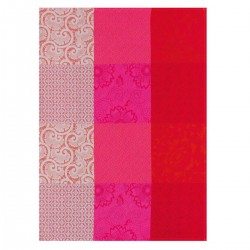 Torchon de cuisine Fleurs de Kyoto Cerise, Le Jacquard Français