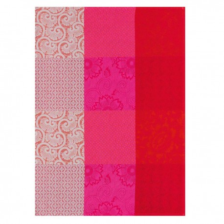 Torchon de cuisine Fleurs de Kyoto Cerise, Le Jacquard Français
