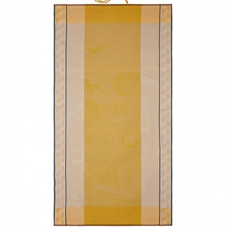 Serviette de plage nid d'abeilles Baignade à Socoa Sable, Le Jacquard Français
