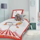 Au cirque Rouge, Ensemble housse de couette enfant et taie d'oreiller carrée en coton, Garnier-Thiébaut