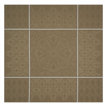 Petit Carré déco pur lin Armoiries Grège, Le Jacquard Français