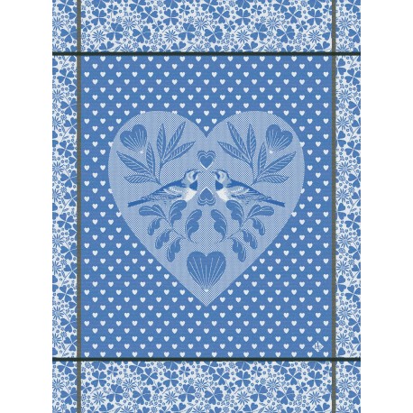 Torchons de cuisine pur coton Amour Celeste, Le Jacquard Français