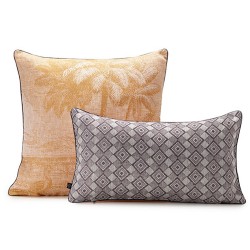 Housses de coussin pur lin Croisière sur le Nil Désert, Le Jacquard Français
