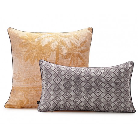 Housses de coussin pur lin Croisière sur le Nil Désert, Le Jacquard Français