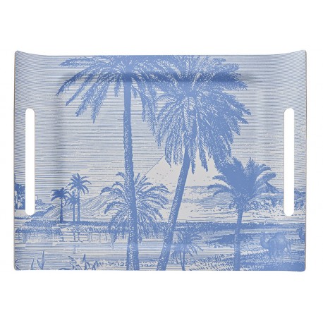 Plateau de service en bois 100% bouleau Croisière sur le Nil Palmier 58x42cm, Le Jacquard Français