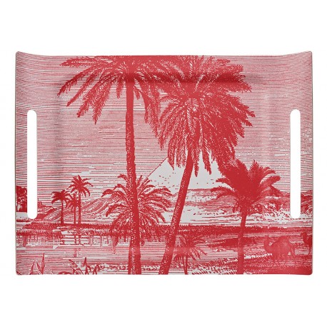 Plateau de service en bois 100% bouleau Croisière sur le Nil Orchidée 58x42cm, Le Jacquard Français