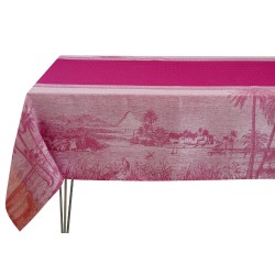 Nappe pur lin Croisière sur le Nil Orchidée, Le Jacquard Français