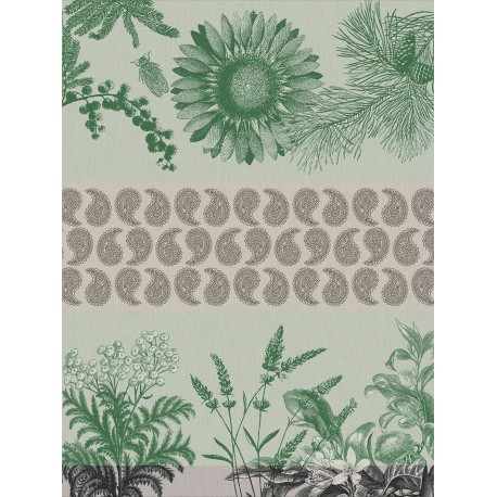 Torchon de cuisine Soleil au jardin Romarin, Le Jacquard Français