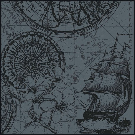 Serviettes de table Rose des vents Encre, Garnier-Thiébaut 