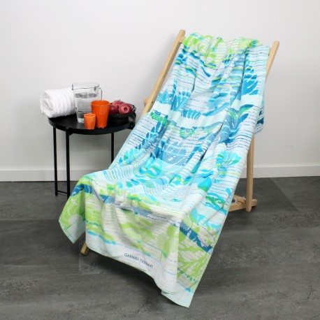 Drap de plage coton 420g/m² Sous la mer Aqua, Garnier-Thiébaut
