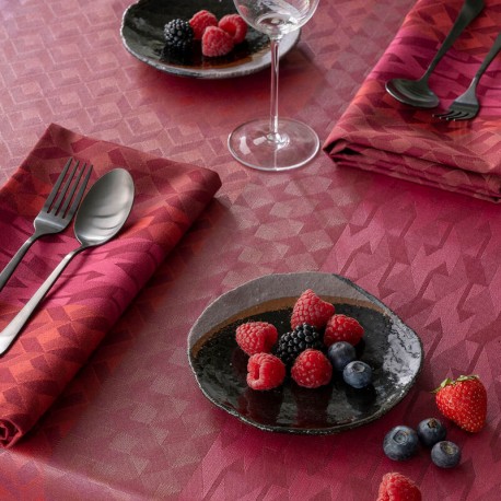 Serviettes de table Caractère Carmin, Le Jacquard Français