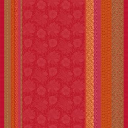 Coton enduit Mille Roses festives Sangria laize 155cm, Garnier-Thiébaut