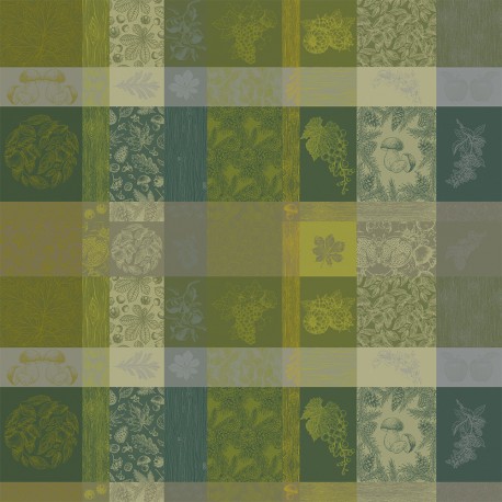 Tissu nappes au mètre Mille Bois d'Automne Mousse laize 185cm, Garnier-Thiébaut