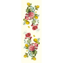 Chemin de table pur lin prélavé Citrons de Menton Romance, Garnier-Thiébaut