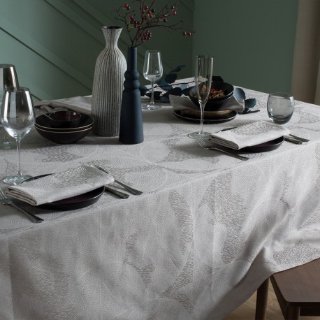 Tissu nappe au mètre Mille Gouttes Nacre, laize 160cm, Garnier-Thiébaut
