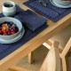 Set de table antitache coton et lin Club Satin Prusse, Le Jacquard Français