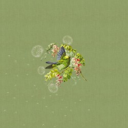 Serviettes de table métis lin et coton lavé Bouquet du soleil Sauge, Garnier-Thiébaut 