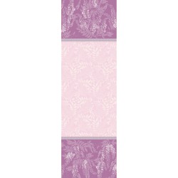 Chemin de table pur coton antitache Glycines Parme, Garnier-Thiébaut