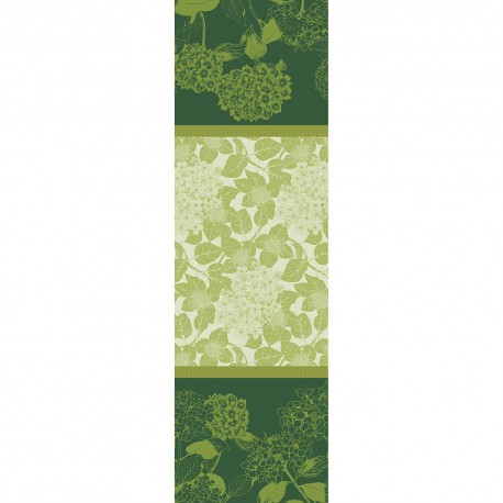 Chemin de table Mille Hortensias Vert, Garnier-Thiébaut