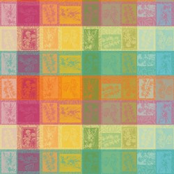 Coton enduit Mille Végétaux Arc-en-ciel laize 180cm, Garnier-Thiébaut