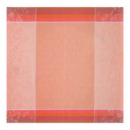 Petit Carré déco pur lin Instant Bucolique Cosmos, Le Jacquard Français