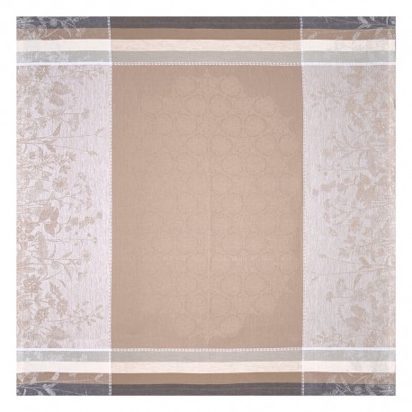 Petit Carré déco pur lin Instant Bucolique Chaton, Le Jacquard Français