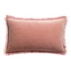 Coussin uni velours de coton/coton Fara Pink 30x50, Vivaraise