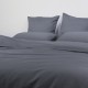  Housse de couette unie en satin de coton 120 fils/cm² Ava Titane