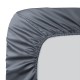 Drap housse uni Bonnets 40cm en satin de coton 120 fils/cm² Ava Titane