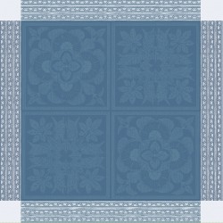 Serviettes de table jacquard pur lin Harmonie Bleu, Garnier-Thiébaut