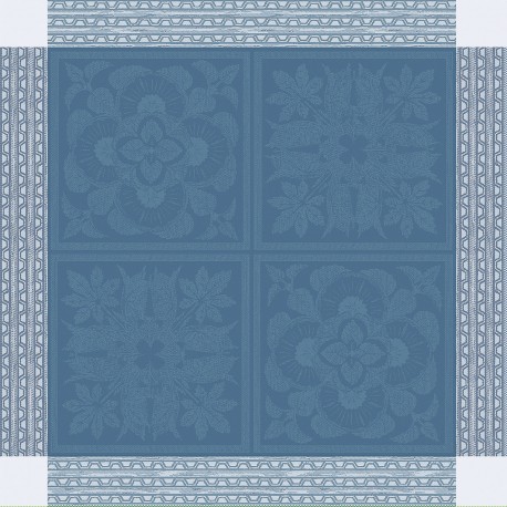 Serviettes de table jacquard pur lin Harmonie Bleu, Garnier-Thiébaut