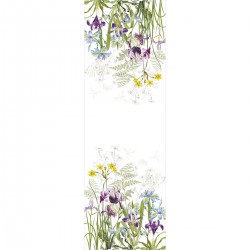 Chemin de table pur lin prélavé Iris d'Hiver Blanc, Garnier-Thiébaut