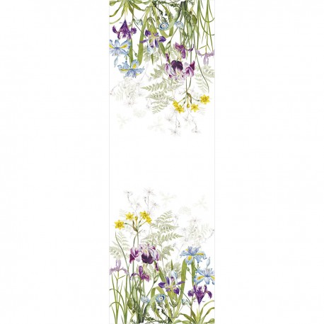 Chemin de table pur lin prélavé Iris d'Hiver Blanc, Garnier-Thiébaut