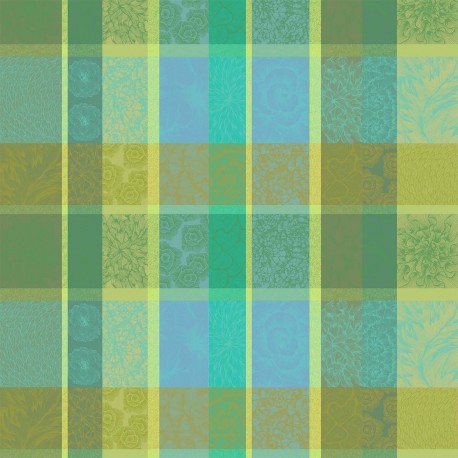Tissu nappes au mètre Mille Pétales Chlorophylle laize 185cm, Garnier-Thiébaut